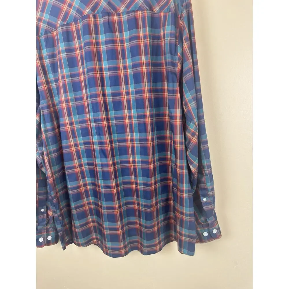 Duluth Trading Co Men’s L Green Orange Blue Free Swingin Untucked Standard Fit - Picture 7 of 13